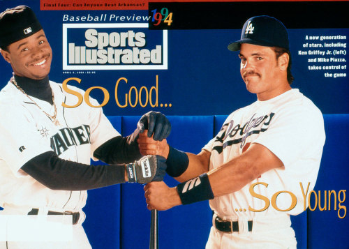 siphotos:  Ken Griffey Jr. and Mike Piazza appear on the April 4, 1994 cover of Sports Illustrated. 
