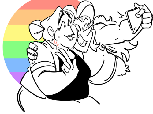 neonjawbone:happy pride it’s been one million years since i drew my girls so this took WAY longer th