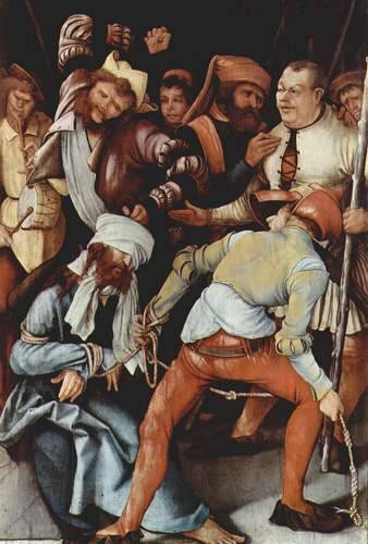 matthias-grunewald:The Mocking of Christ, 1503, Matthias GrunewaldMedium: oil,woodwww.wikiar