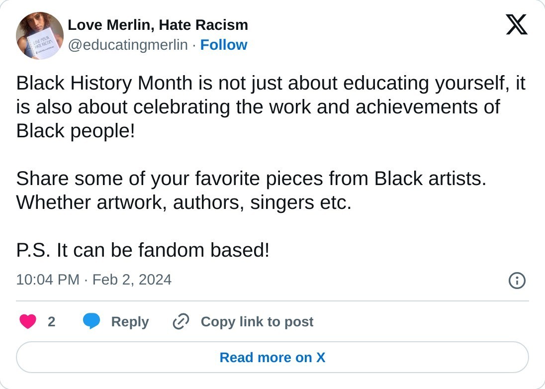 Love Merlin, Hate Racism