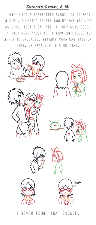 whitemonsoon:  sarada finding out her parents are cute afSasusaku Month Day 5: Test