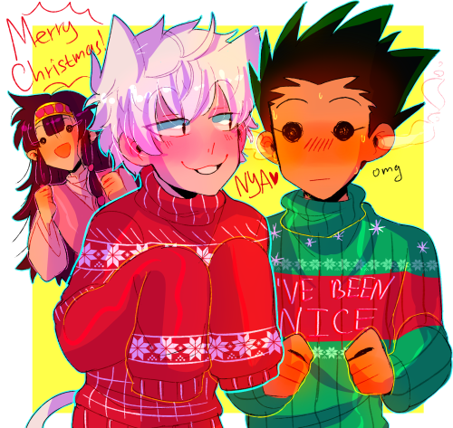 hxhsecretsanta:    To: @kittuakunFrom: @huyandere​here are your killugons with cat killu!! have a nice holidays comrade// 