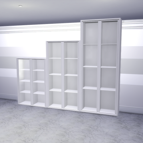 Luxe Display Cabinet• Floor-Ceiling // ALL Wall Heights // 2-Tile Width.• Fit seamlessly next to eac
