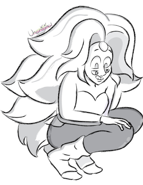 tbh I need to draw Rainbow Quartz more often, she has a really cool design and vibrant colors.Ill prolly color this in today or tomorrow