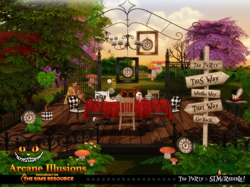 Alice in Wonderland sets By SIMcredible!designs | Available at TSR.   ♦   Tea Party |  Inner Din