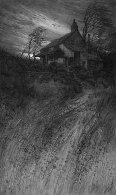 undying-orchid:  Old House in Wind (1906) by Charles Frederick William Mielatz (American, 1864—1919).