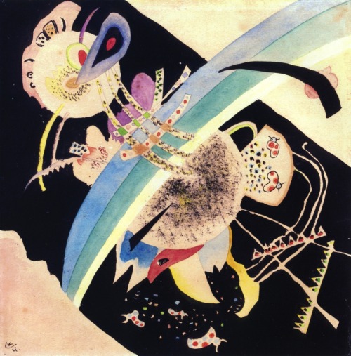 artist-kandinsky: Study for “Circles on Black”, 1921, Wassily KandinskyMedium: watercolo