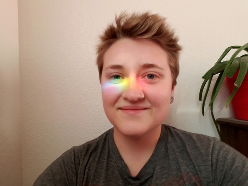 cactus-spirit:June 1, 2018 Happy pride month! There was a rainbow in my room, so obviously I had to 