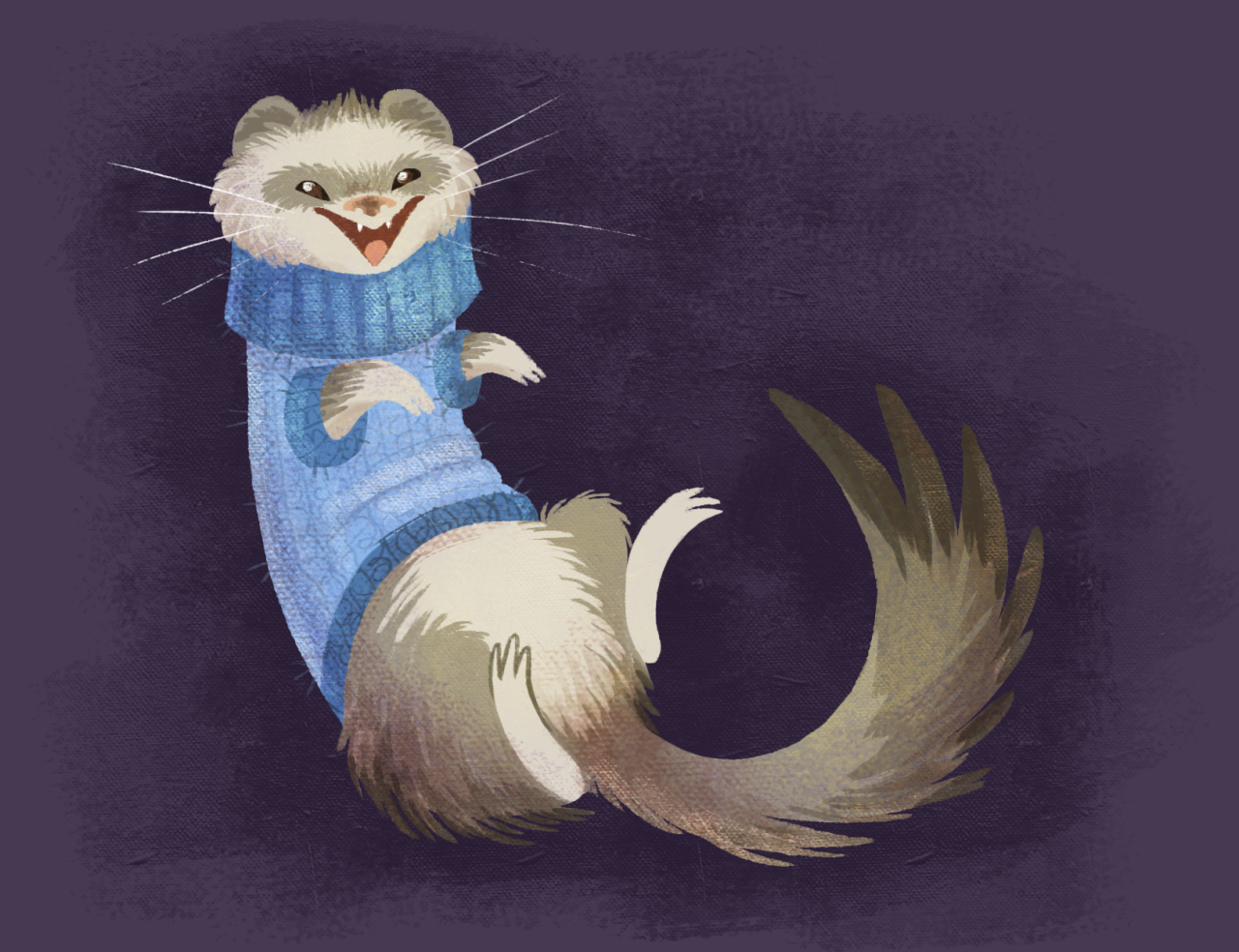 ninidoodles:  googling ferrets in sweaters was a wise decision   my kind~ &lt;3