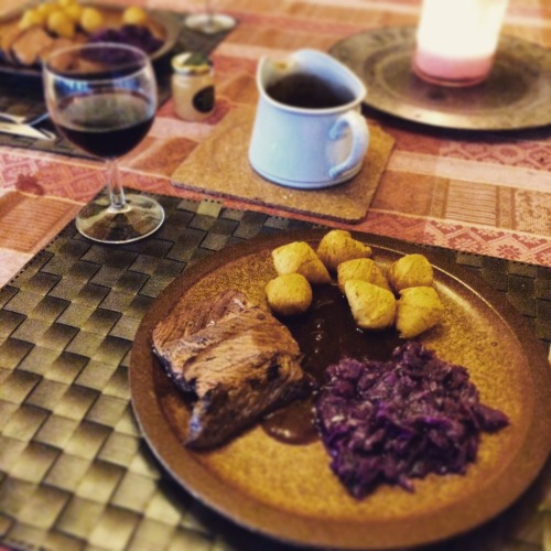 Dain might kill me for this (ha.) Wild Boar* roast. It was delicious!  * “Forest Pork” as bilbobeutl
