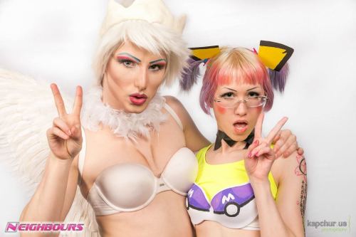 the-anomalous-collection:  Aaaaaaand one more pic! =^_^= It’s our serious sexy faces. …yup. 
