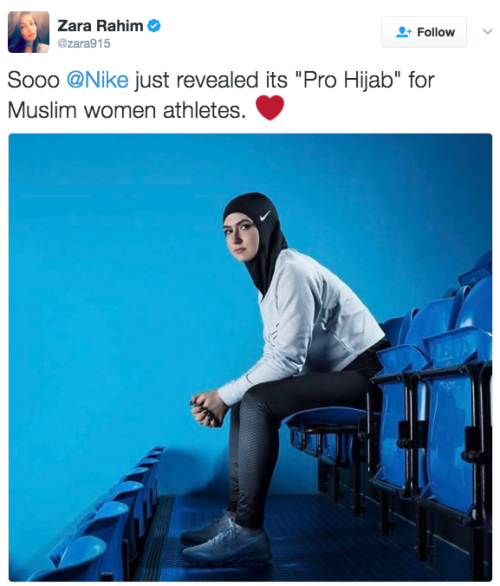 the-movemnt:Nike to release “Pro Hijab” for Muslim women in spring 2018On the heels of its campaign 