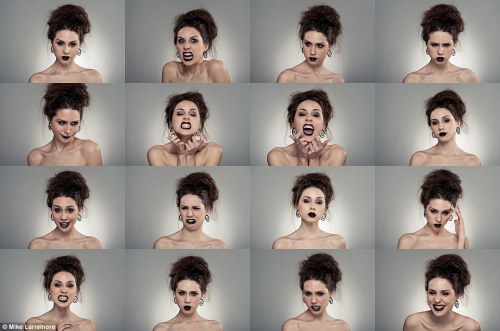 wannabeanimator: Photo collages of human expressions by photographer Mike Larremore (x)