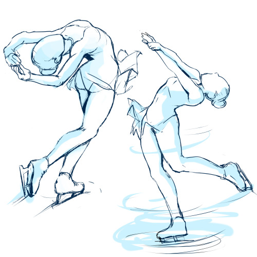 Figure Skating anatomy practice from a few days ago! XD (p.s. it was hard so I’m sure there&rs