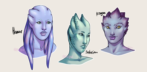 ozziyo: I want asari to resemble their father species in one way or another because that’d be 