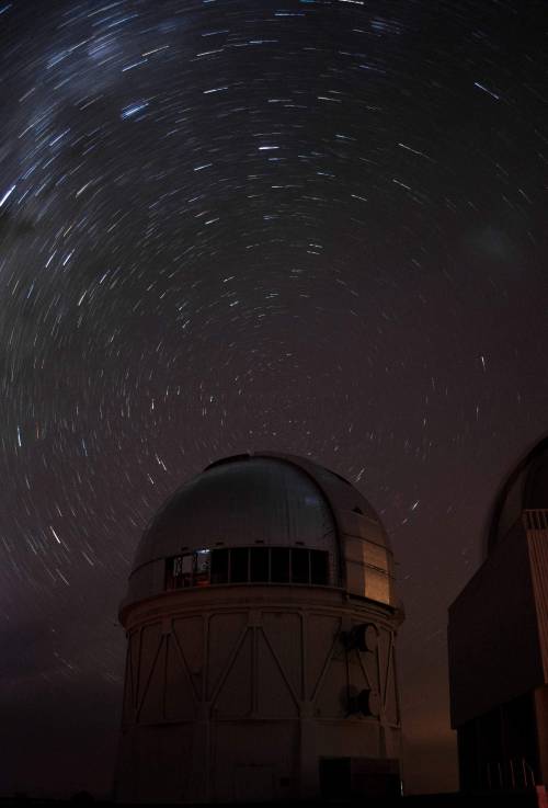 Star trails around the South Celestial Pole, viewed from the Cerro Tololo Inter-American Observatory