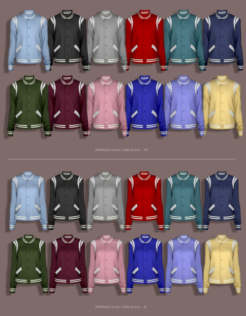 [RIMINGS] Classic Teddy Jacket _AM &amp; AF - TOP 2 ( MALE &amp; FEMALE ) - NEW MESH- ALL LODS- NORM
