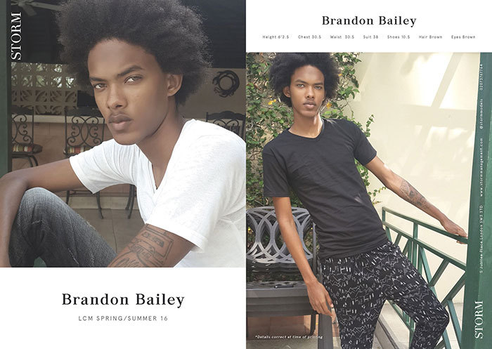 blackmalemodels:  Spring/Summer 2016 Show Packages - Storm ModelsBrandon Bailey,