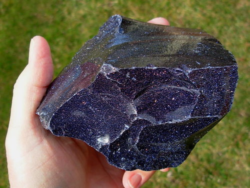 gorgeousgeology: Jelly’s Favourite Mineral: Blue Goldstone. Blue Goldstone is a dark midn
