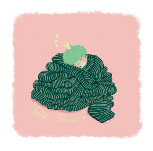 Petit Prince Yoongi Sleeping In A Huge Scarf
