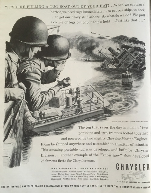 “We pull a couple of tugs out of our ship’s hold, just like that” (1944)