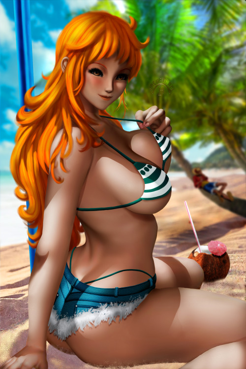 This week’s pinup girl is based off Nami from One Piece~ This and its 12 variants will be avai