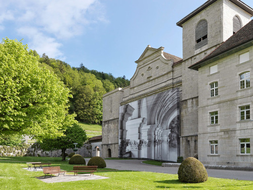 asylum-art:  Barock byRenate Buserat the Bellelay Abbey Foundation Protagonist of this year’s edition of the Bellelay Abbey annual art exhibition, Swiss artist Renate Buser presents Barock – a monumental photographic installation that celebrates