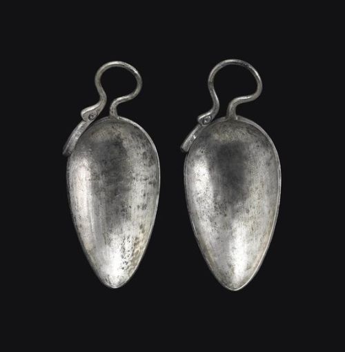 TWO ROMAN SILVER SPOONS CIRCA 4TH CENTURY A.D.                            