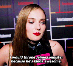 rubyredwisp:    Sophie Turner plays Throne, Bone or Slay (x)   