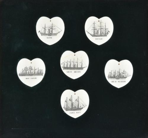 A set of six sailor&rsquo;s scrimshaw on ivory depicting the steamships Alecto, Great Western, G