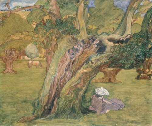 Old oak in Surrey  -  Jan Toorop   1890Dutch 1858-1928