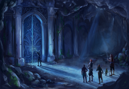 yennevii:a scene from my dnd game in which the party opens a mysterious magic door and oop theres a dragon behind it   ¯\_(ツ)_/¯  