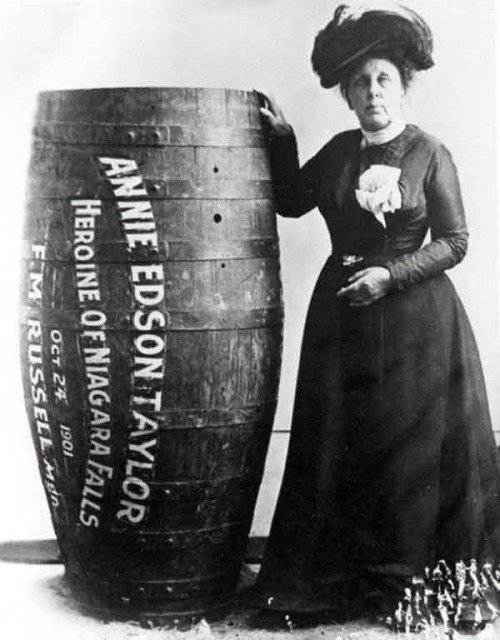historical-nonfiction:  Annie Edison Taylor, who was the first person to survive going over Niagra Falls in a barrel in 1901