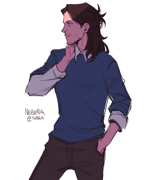 neberia:An incredibly fast sketch bc I had to get the mental image of aizawa with the half bun out o