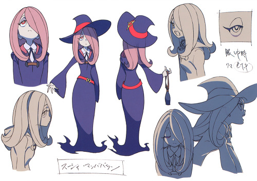 artbooksnat:  Little Witch Academia (リトル ウィッチ アカデミア) Full-color character designs for Little Witch Academia, illustrated by Yoh Yoshinari (吉成曜) were included in the March 2013 issue of Animestyle Magazine (Amazon Japan),