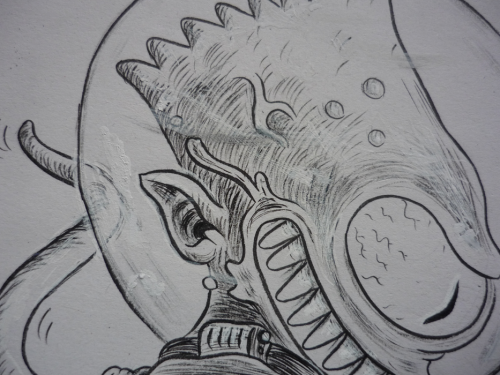 isaaclenkiewicz:  Bartron original drawing for sale! http://isaaclenkiewicz.bigcartel.com/product/bartron-original-drawing  Sold!