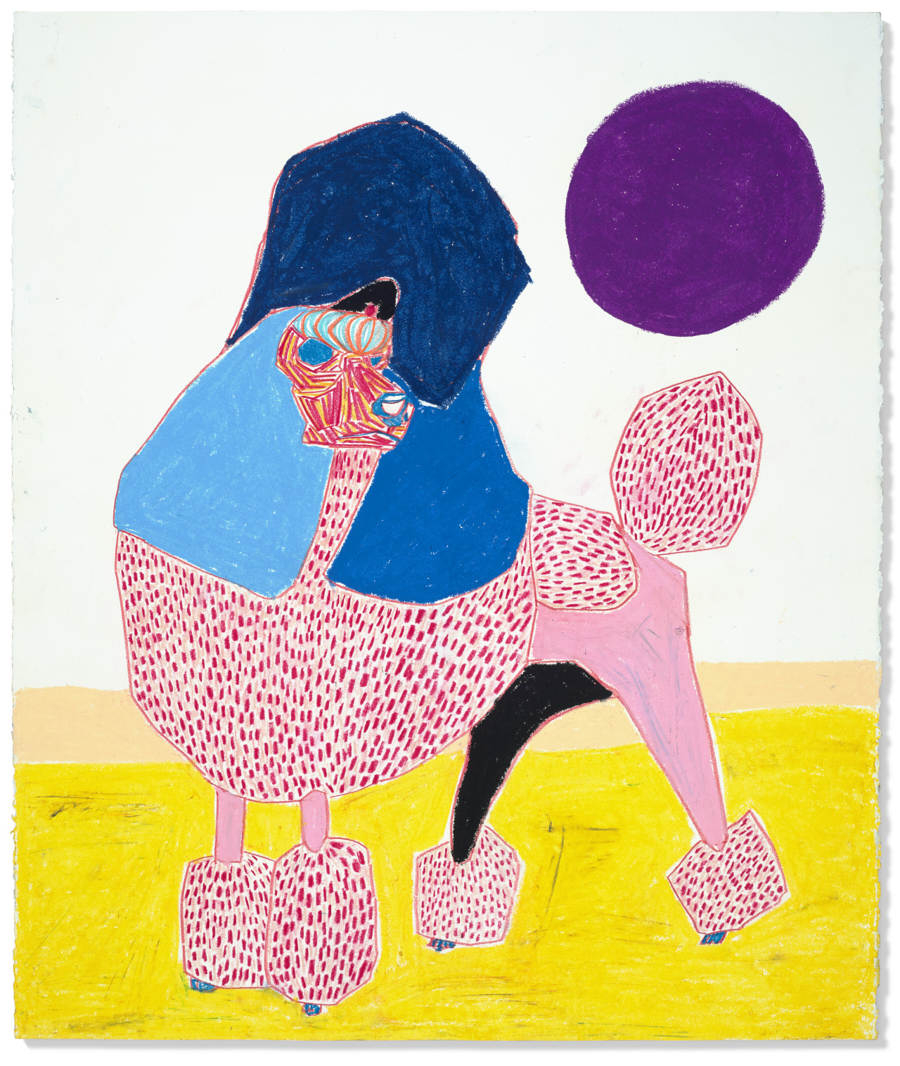 Susumu Kamijo (Japanese, b. 1975), Desert Poodle,  crayon and pastel pencil on paper, 27 x 23 in.