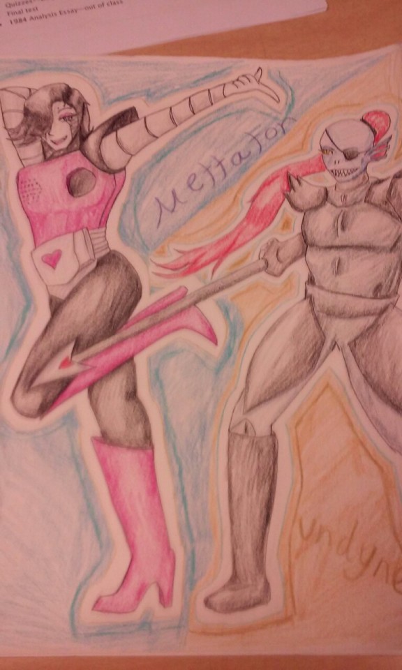 Mettaton And. Undyne Drawing