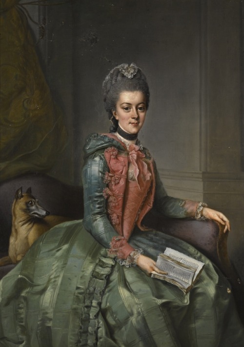 fashionsfromhistory:Portrait of Wilhelmina of Prussia, Princess of Orange by Johann Georg Ziesenis (