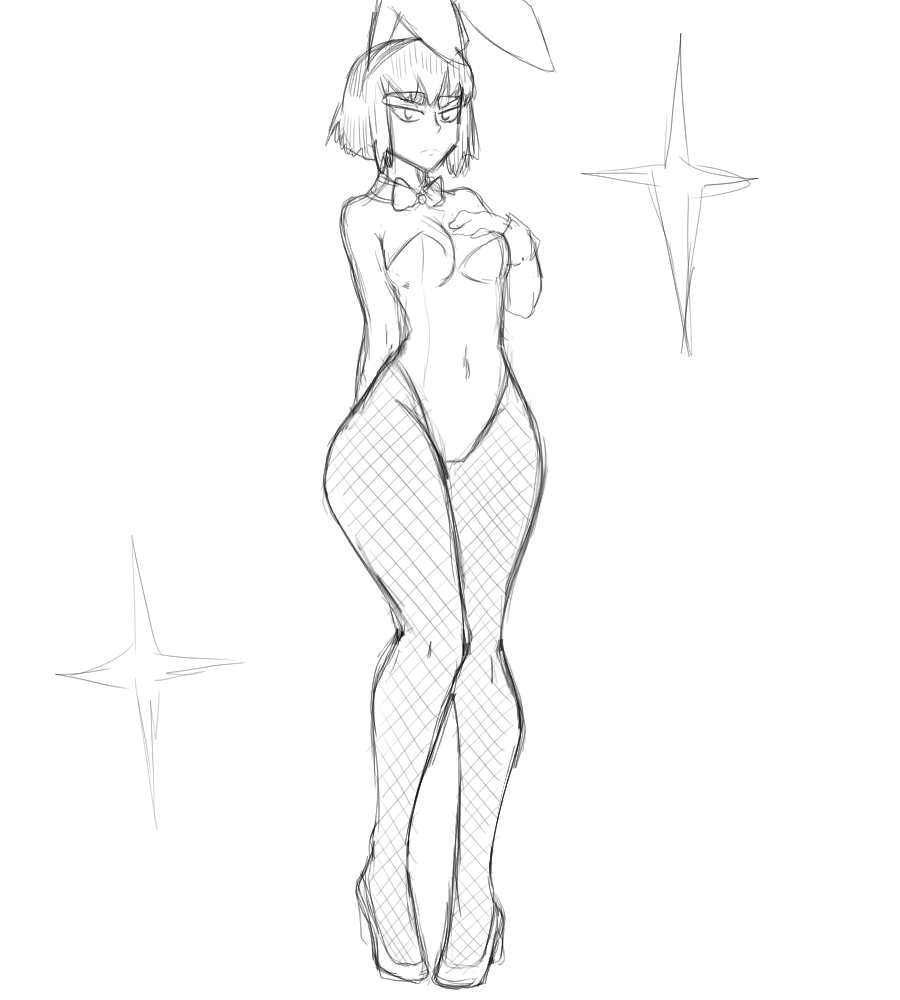 zeromomentaii:    Sketched some Bunny Girl Satsuki.  Couldnt resist.     Also another