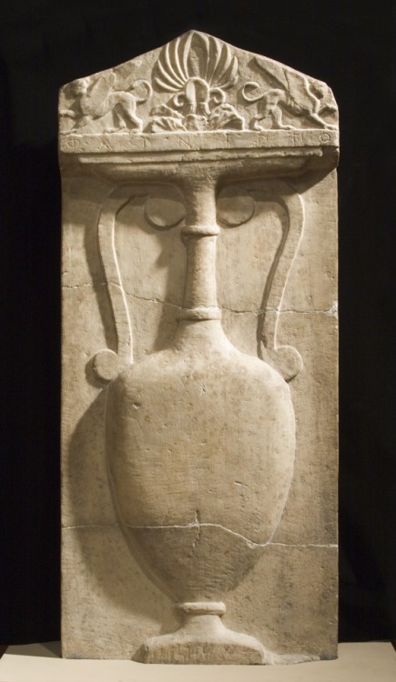 manticoreimaginary:Grave Stele of PhainipposGreek, Attic, 4th century B.C.(123.83 cm x 47.63 cm)