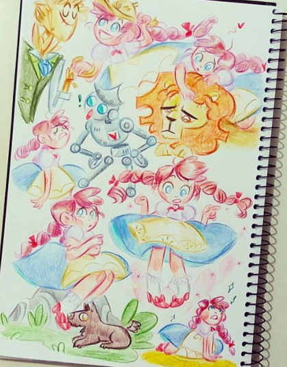 giullyleao:  Some Dorothy and friends colored sketches ;)