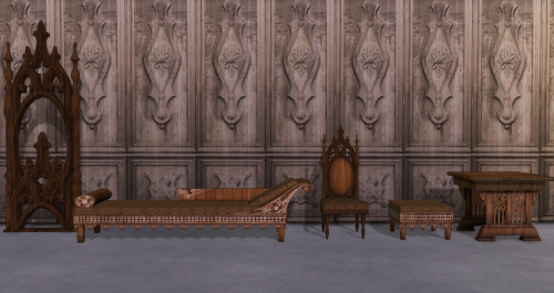 Conversion from TS3, Gothic furniture by LunaSimsLulamai.I do not know if the author allows the conv