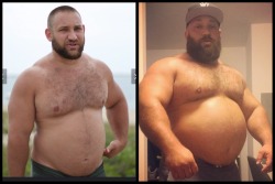 mhmbeef:My progress. 4 years apart. 270lbs