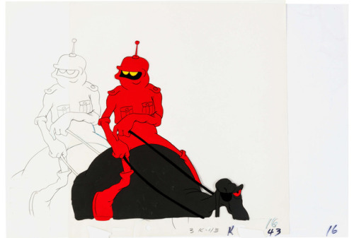 Animation drawing of Necron 99 (Peace) from Ralph Bakshi’s Wizards (1977).