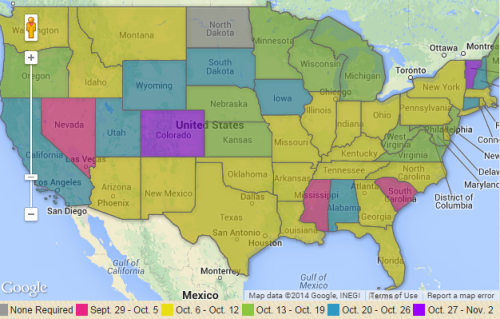 If your state is yellow, you need to GET REGISTERED NOW! The deadline for voter registration in yell