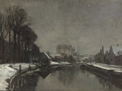 Blastedheath:  Albert Baertsoen (Belgian, 1866-1922), A Belgian Town In Winter, 1912.