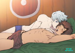 suiton00nsfwdrawings:  HotFrost # 1   I colored one of the sketches i uploaded last week to the folder. i just love it too much, and of course i’ll color the others as well :Dthis time it just a jack frost and HTTYD1 Hiccup. maybe next time i’ll variant