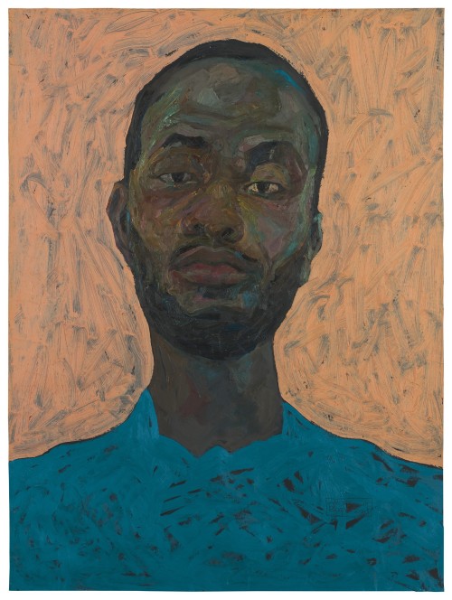 thunderstruck9:Amoako Boafo (Ghanaian, b. 1984), Portrait, 2018. Oil on paper, 90 x 66 cm.