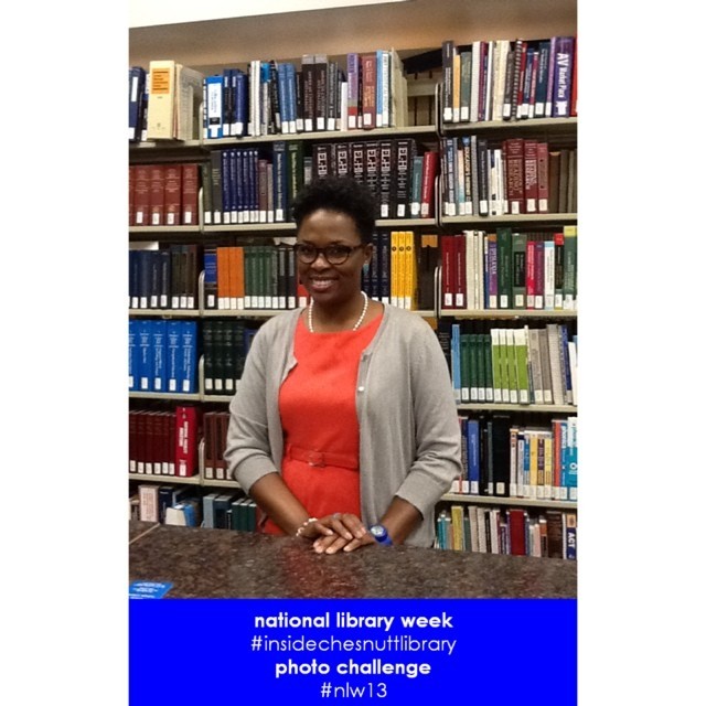 Ms. Jones from the #NLW13 #InsideChesnuttLibrary Photo Challenge.
//
It is National Library Week! We are hosting our #InsideChesnuttLibrary Photo Challenge again, in addition to participating in the NC Library Association Advocacy Campaign. Tag us in...